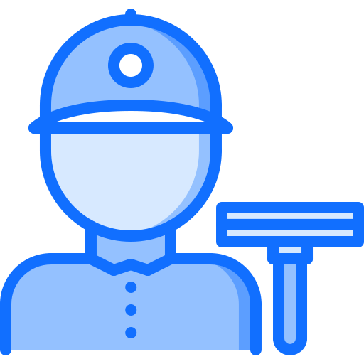 Window cleaner Coloring Blue icon