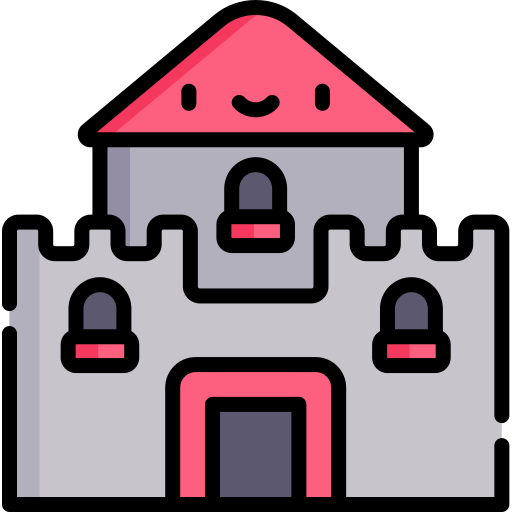 castello Kawaii Lineal color icona