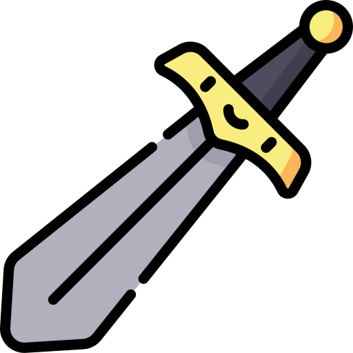 Sword Kawaii Lineal color icon