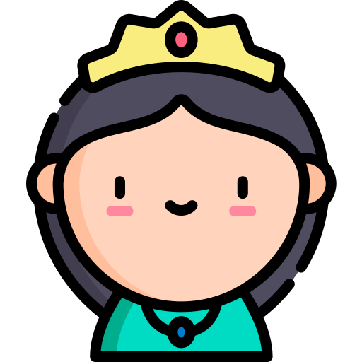 koningin Kawaii Lineal color icoon