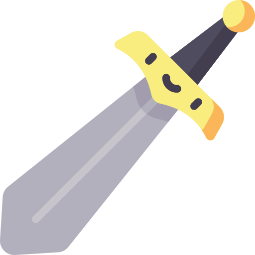 Épée Kawaii Flat Icône