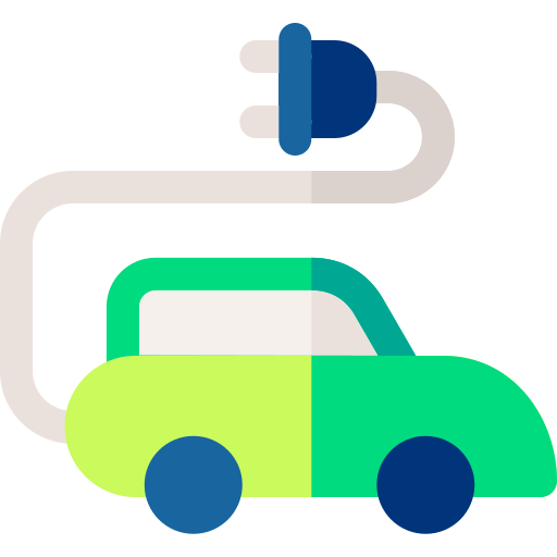 Electric car Basic Rounded Flat icon
