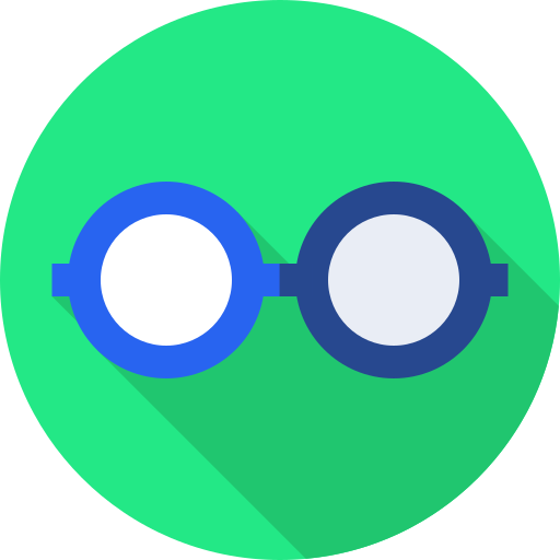 Eyeglasses Flat Circular Flat icon