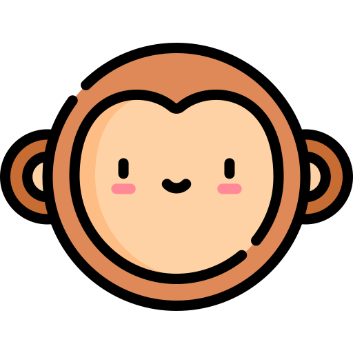 scimmia Kawaii Lineal color icona