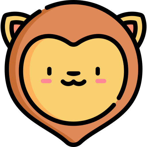 Lion Kawaii Lineal color icon