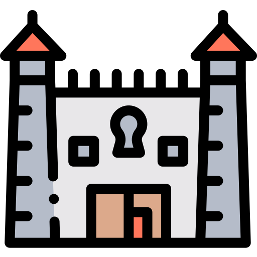 Prison Detailed Rounded Lineal color icon