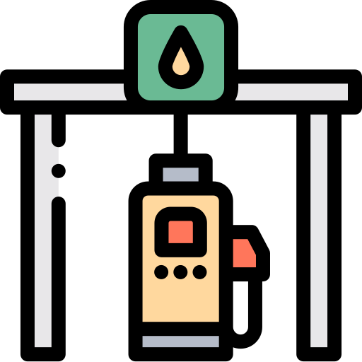 Gas station Detailed Rounded Lineal color icon