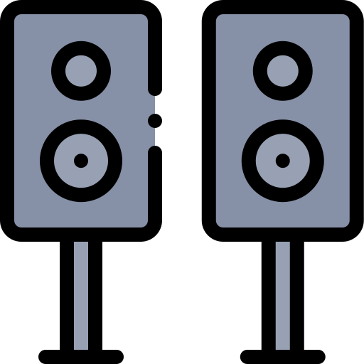 głośniki Detailed Rounded Lineal color ikona