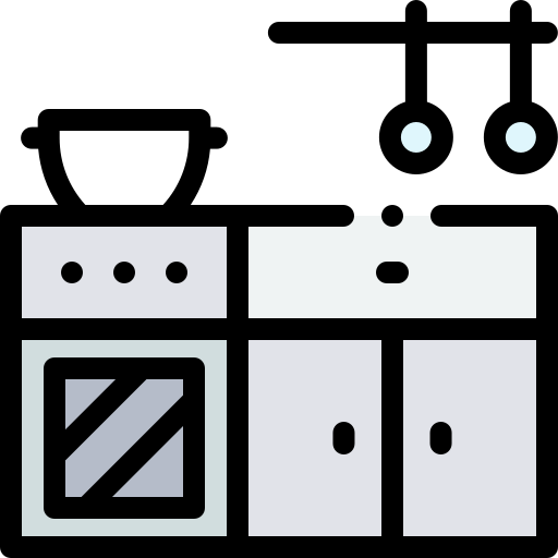 台所 Detailed Rounded Lineal color icon