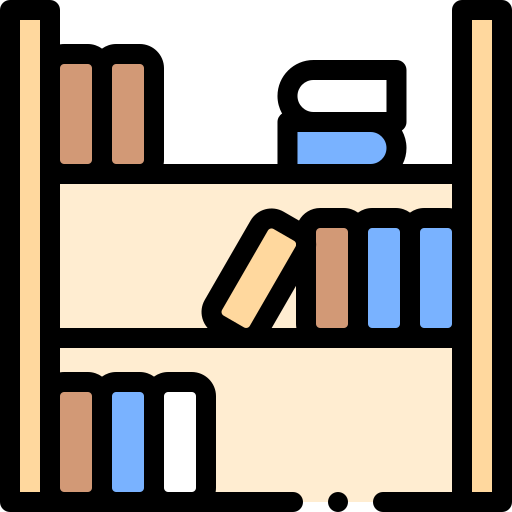 Estante para libros Detailed Rounded Lineal color icono