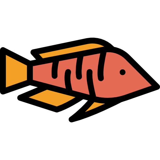 pescado Detailed Rounded Lineal color icono