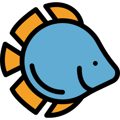 물고기 Detailed Rounded Lineal color icon