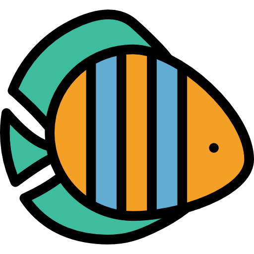 poisson Detailed Rounded Lineal color Icône