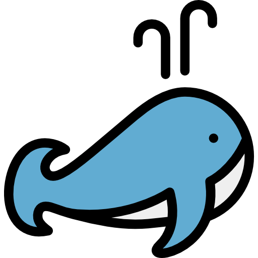 Whale Detailed Rounded Lineal color icon