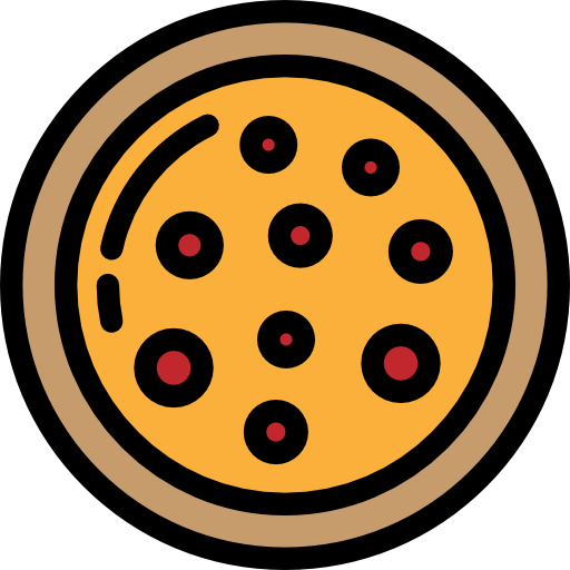 pizza Detailed Rounded Lineal color Icône