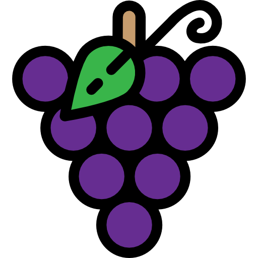 Grapes Detailed Rounded Lineal color icon