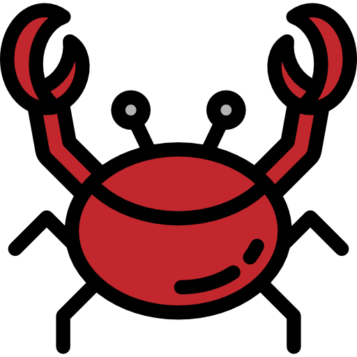 Crab Detailed Rounded Lineal color icon