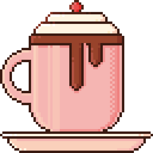 Hot chocolate Pixel Dimension Lineal color icon