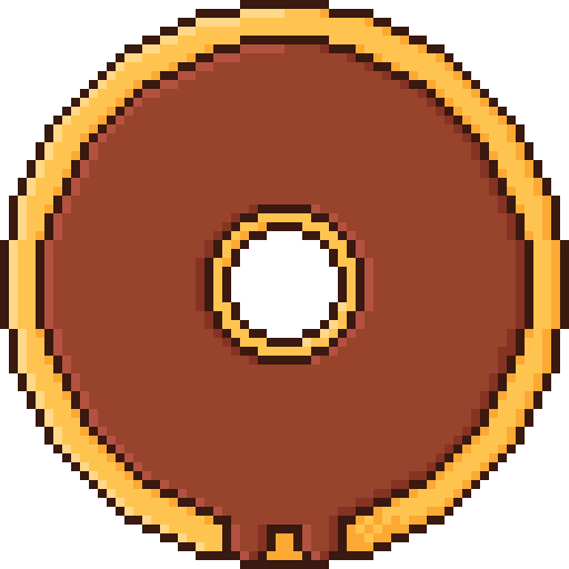 donut Pixel Dimension Lineal color icoon
