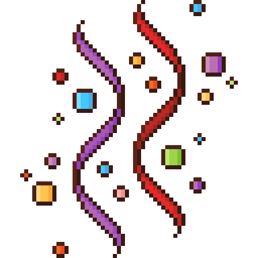 coriandoli Pixel Dimension Lineal color icona