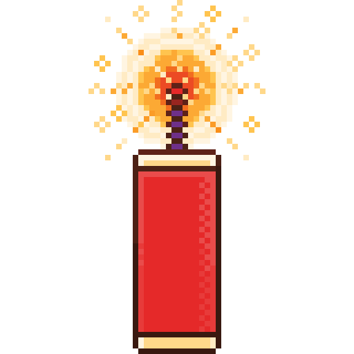 Firecracker Pixel Dimension Lineal color icon