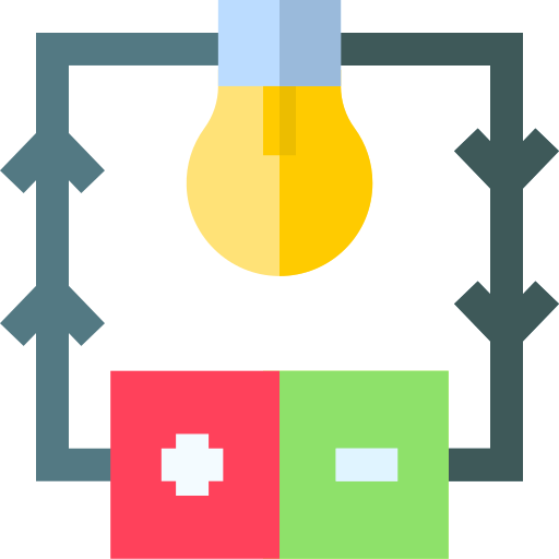 전기 회로 Basic Straight Flat icon