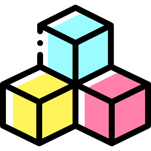 큐브 Detailed Rounded Color Omission icon