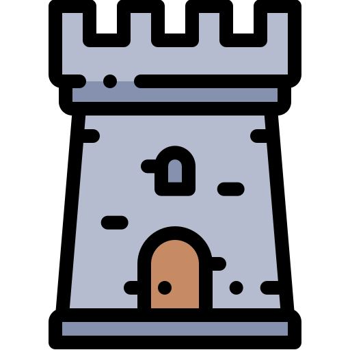 Tower Detailed Rounded Lineal color icon