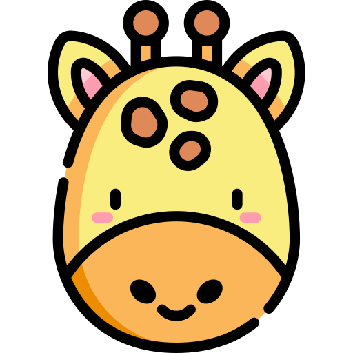 giraffa Kawaii Lineal color icona