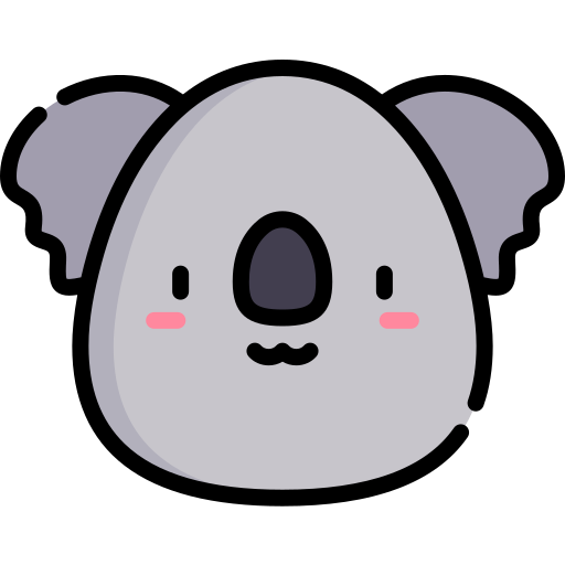 Koala Kawaii Lineal color icono