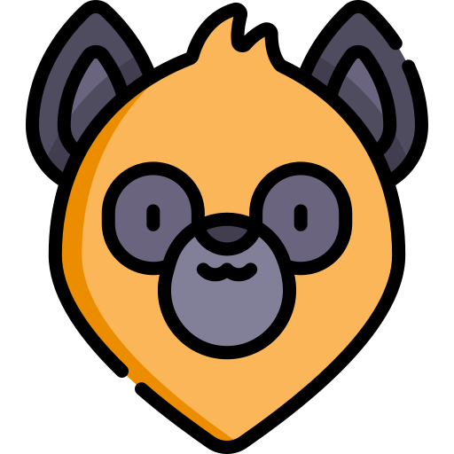 Hyena Kawaii Lineal color icon