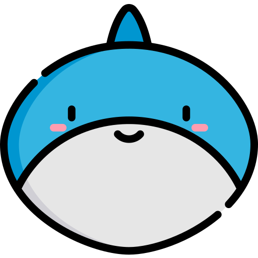 鮫 Kawaii Lineal color icon