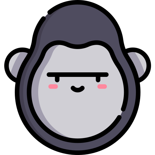 gorilla Kawaii Lineal color icona