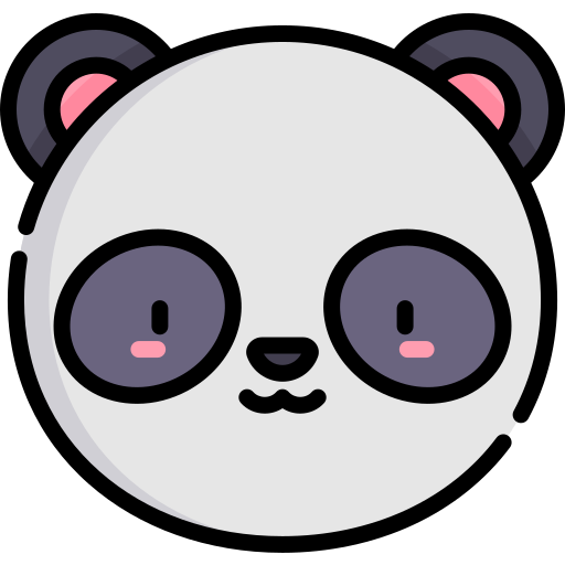 miś panda Kawaii Lineal color ikona