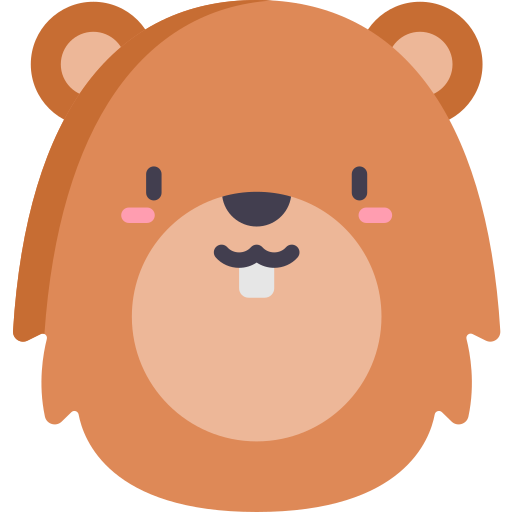 Beaver Kawaii Flat icon