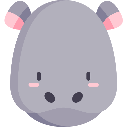 Hippopotamus Kawaii Flat icon