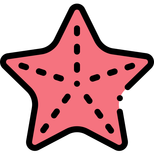 Estrella de mar Detailed Rounded Lineal color icono