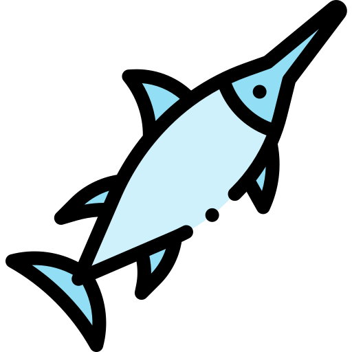 Swordfish Detailed Rounded Lineal color icon