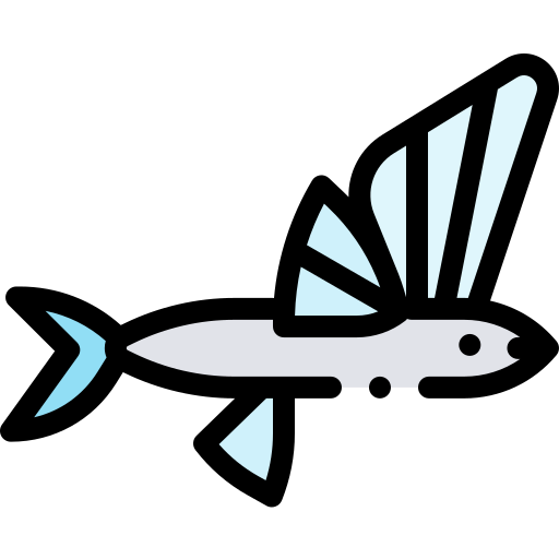 latająca ryba Detailed Rounded Lineal color ikona