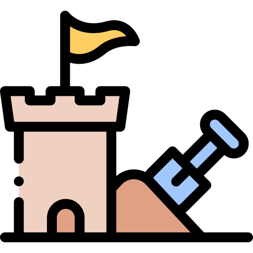zamek z piasku Detailed Rounded Lineal color ikona