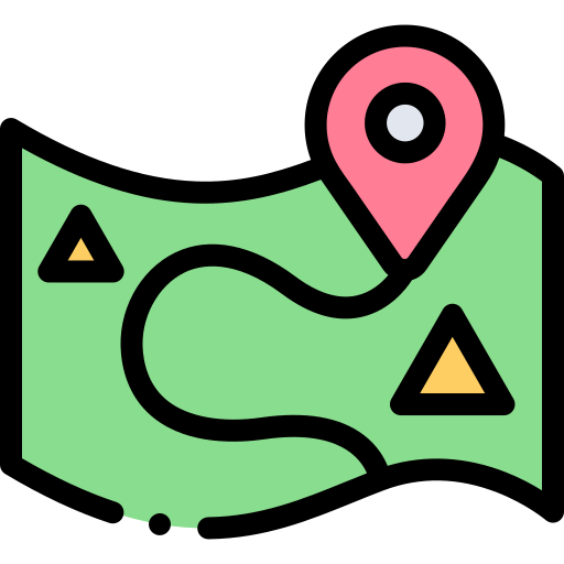 地図 Detailed Rounded Lineal color icon