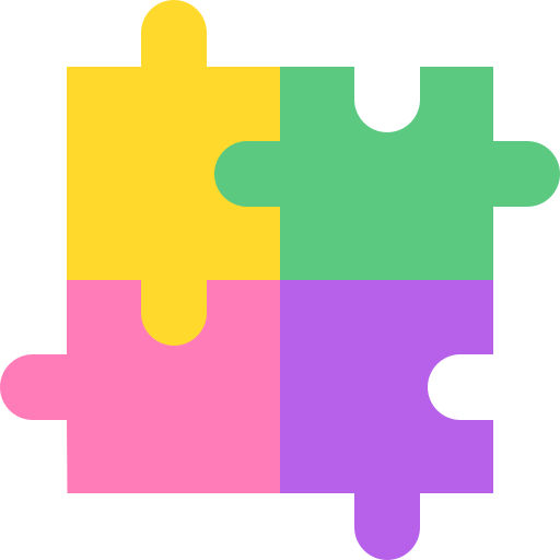 puzzel Basic Straight Flat icoon