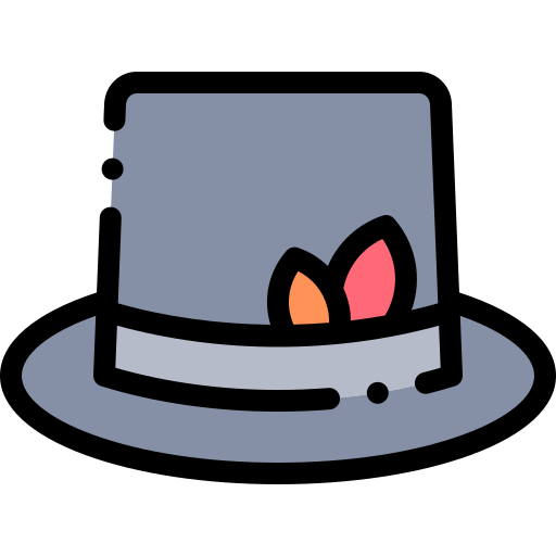 Sombrero de copa Detailed Rounded Lineal color icono