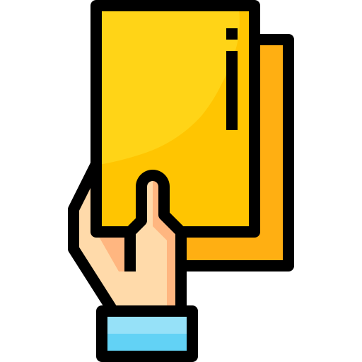 Żółta karta Justicon Lineal Color ikona