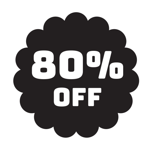 80 por ciento Generic black fill icono