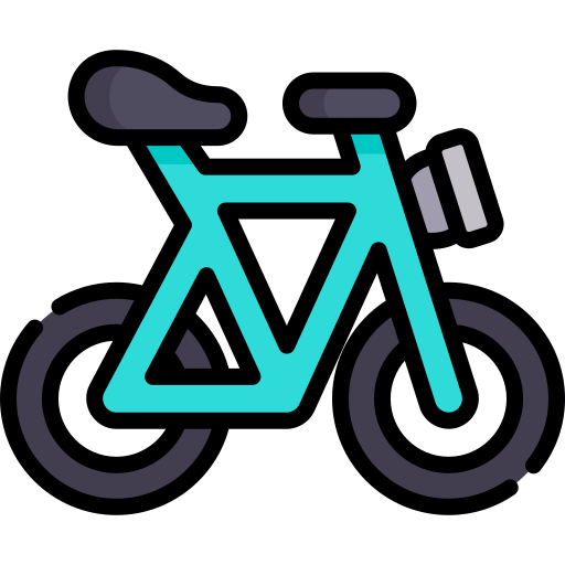 Bicicleta Kawaii Lineal color icono