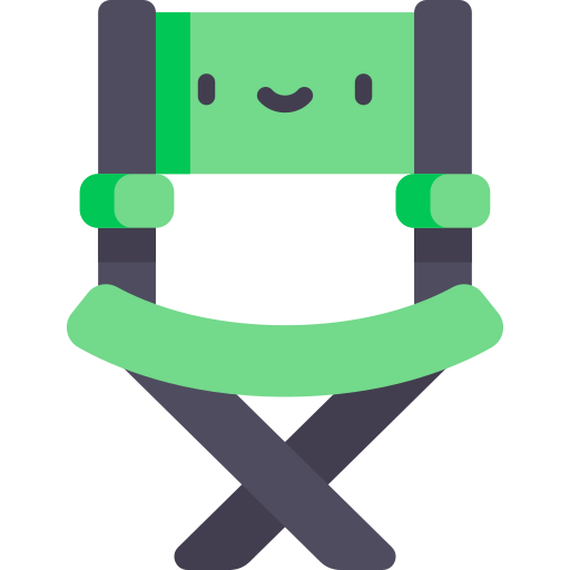 Camp chair Kawaii Flat icon