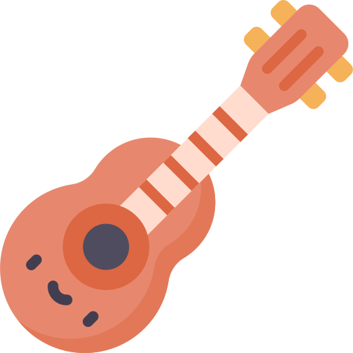 ukulele Kawaii Flat icona
