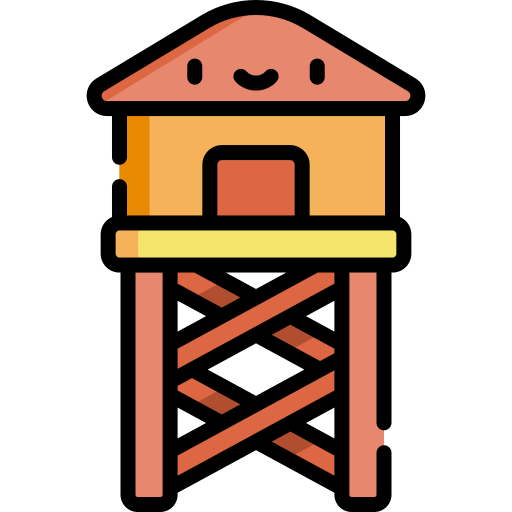 torre de guardabosques Kawaii Lineal color icono