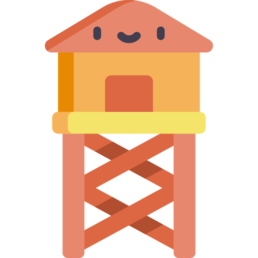 Башня рейнджеров Kawaii Flat иконка